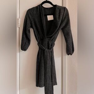 NEW!  Fraiche by J black sparkly wrap dress. Size S